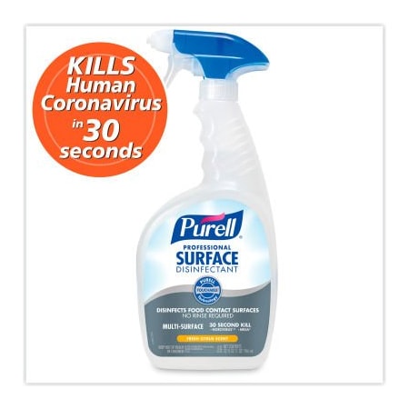 United Stationers Supply PURELL, Professional Surface Disinfectant, Fresh Citrus, 32 oz Spray Bottle, 6/Carton GOJ334206